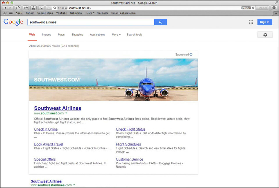 Google Werbe Banner in den SERPs Google Werbe Banner in den SERPs
