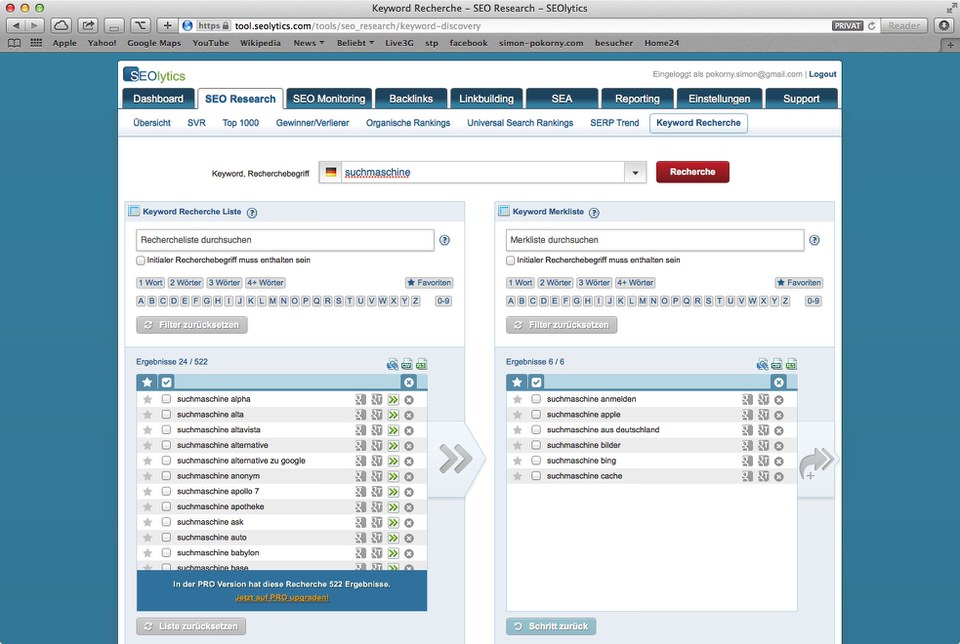 Keyword-Discovery von seolytics.com Keyword-Discovery von seolytics.com