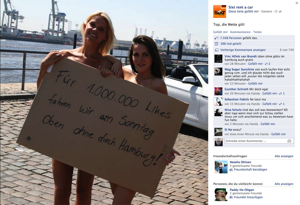 Sixt 1Millionen Likes