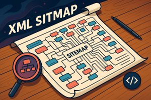 Diagramm einer XML-Sitemap mit Verbindungen