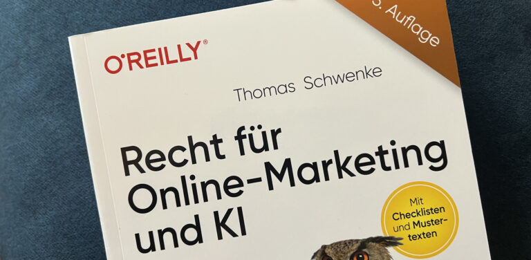 Buchcover über Recht im Online-Marketing