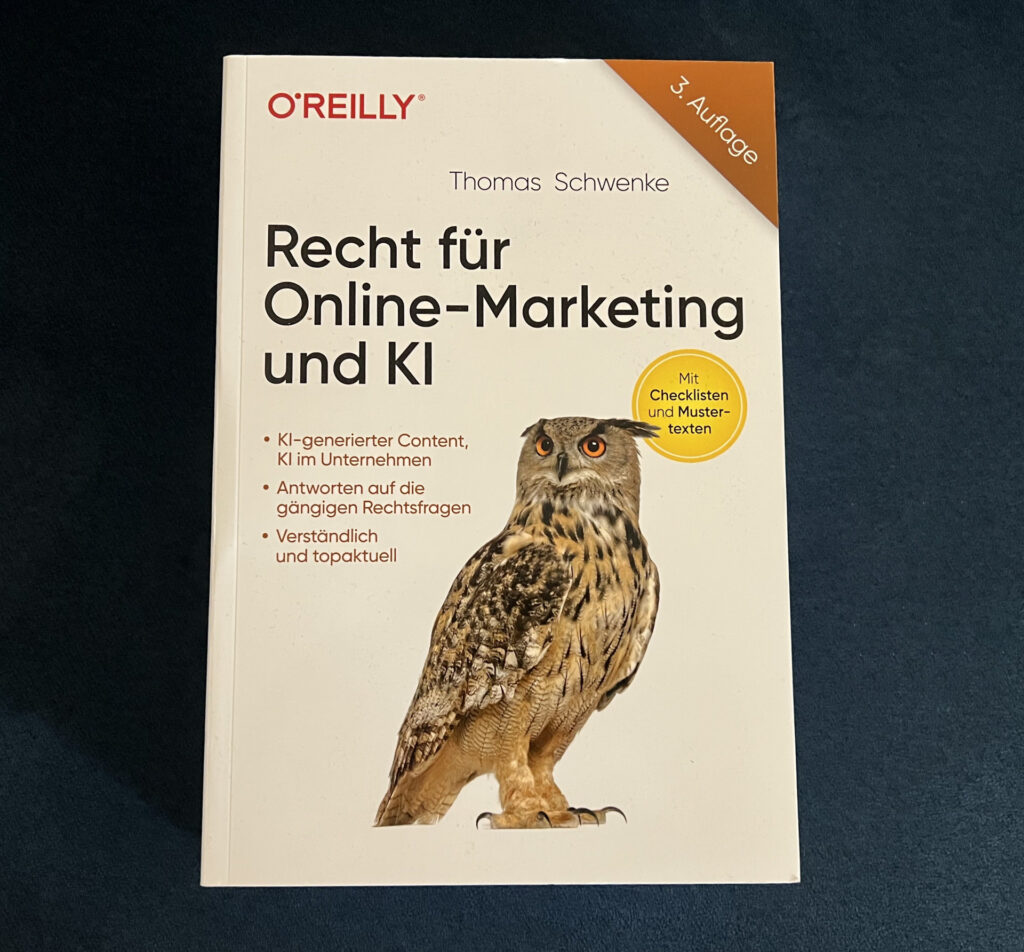 Buch über Recht im Online-Marketing und KI